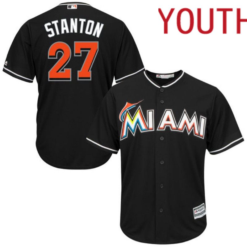 Youth Miami Marlins #27 Stanton Black Nike Game 2024 MLB Jersey style 1->minnesota vikings->NFL Jersey